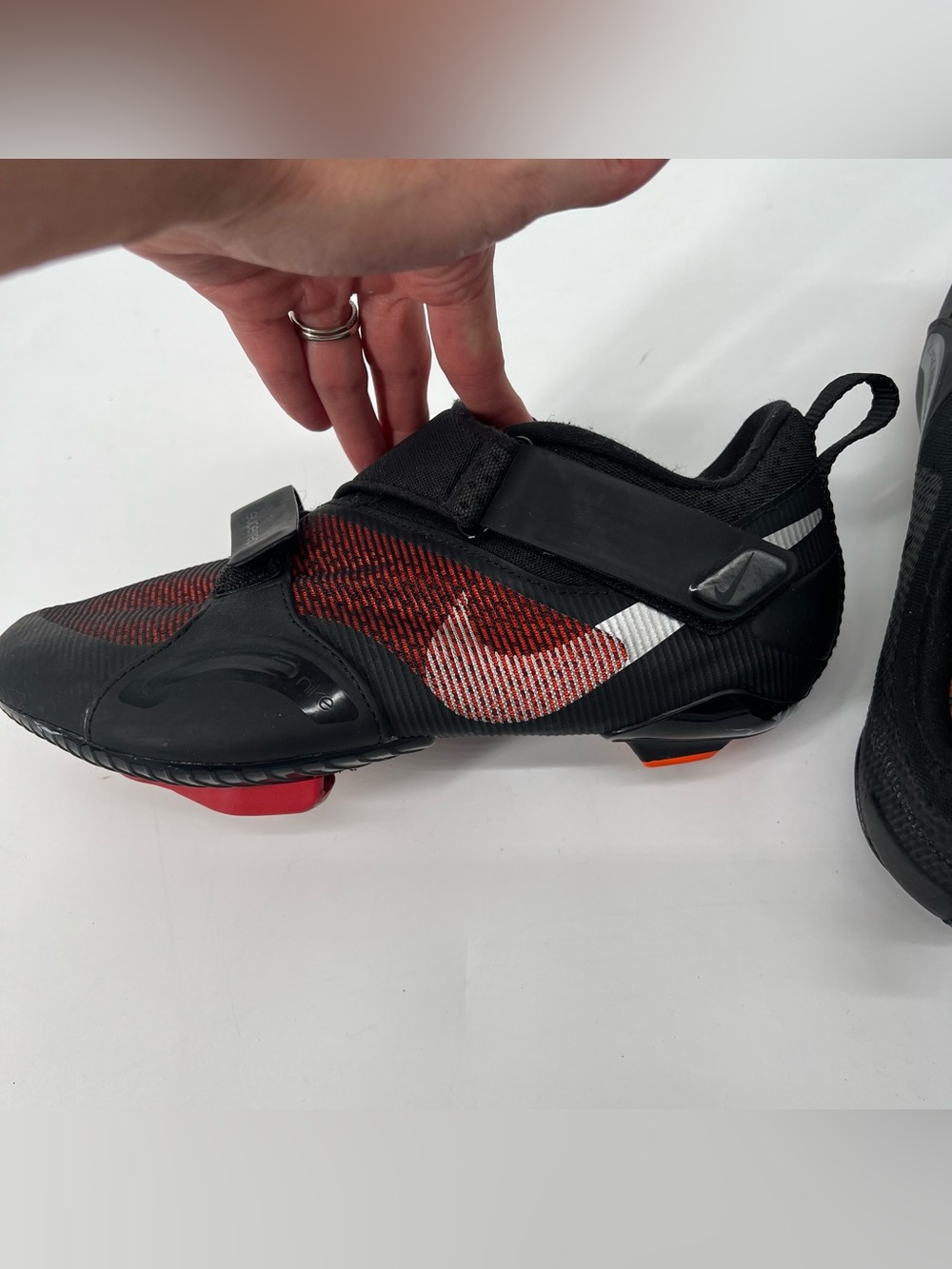 Nike SuperRep Cycle Shoes Black/Red Indoor Cycling Lightweight Strap Wmn's Sz 9 - Picture 6 of 11